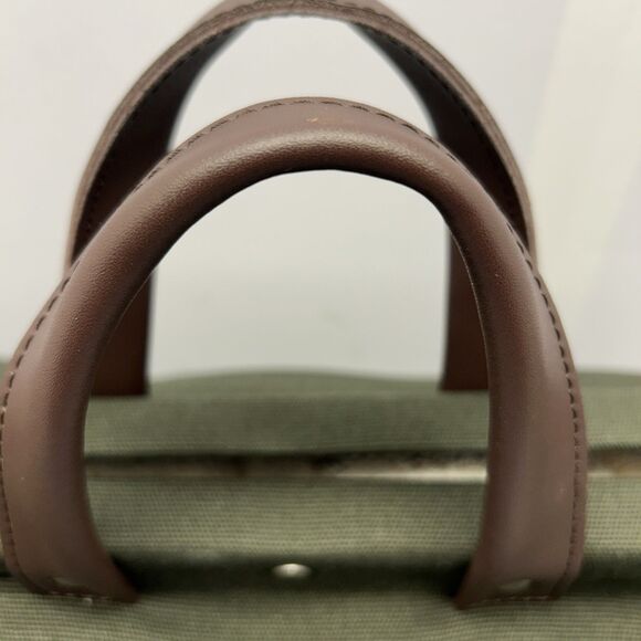 Canvas Weekender Bag Line of Trade No. 0312 Olive Green Duffel Tote W/Strap NWOT - Picture 4 of 13
